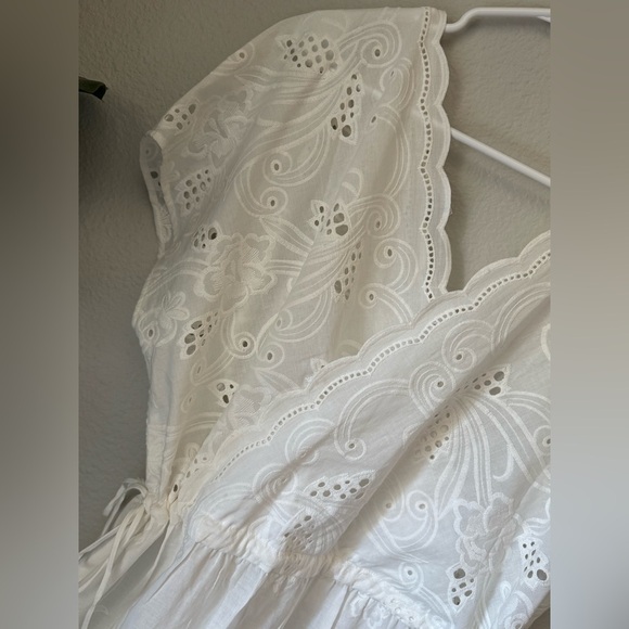 Cabi White Eyelet Embroidered Cotton Cover-Up Dress Size XL #5615 - Picture 6 of 13